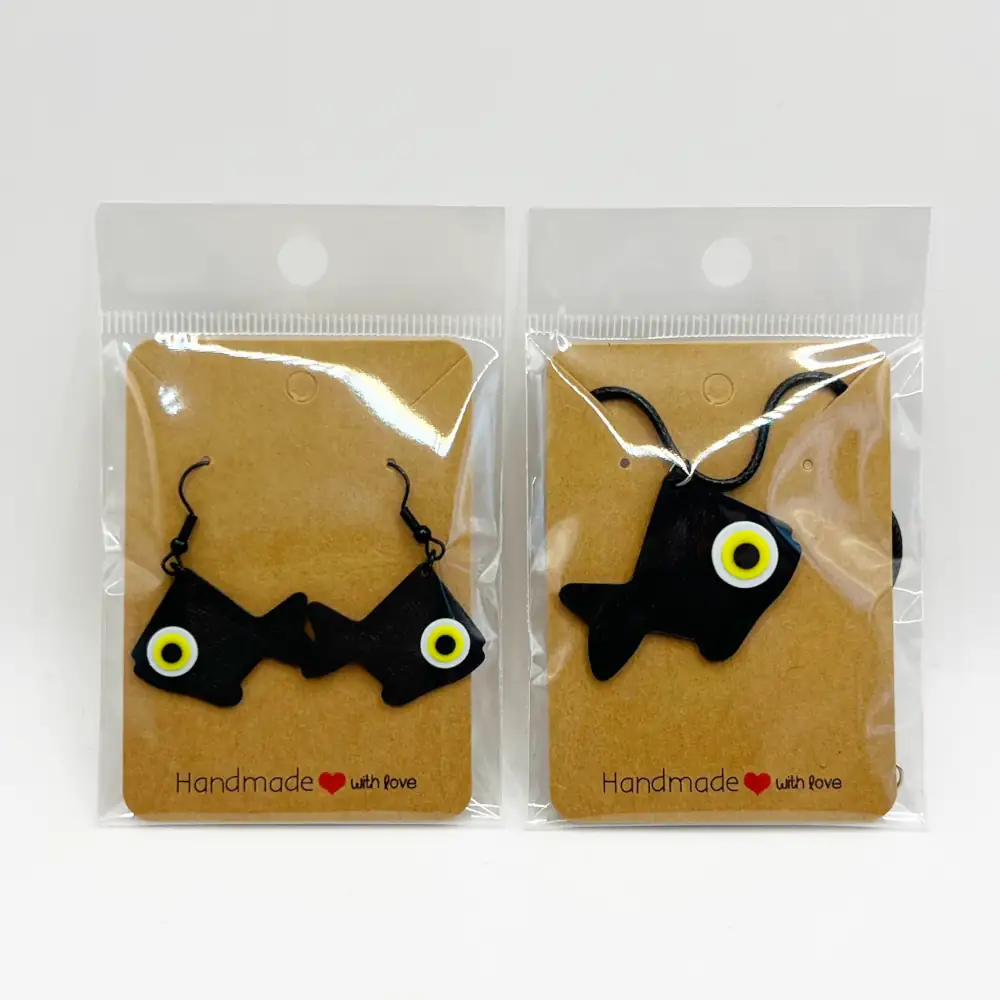 Evil Eyes Fish Earrings and Necklace, Traditional Protection Earrings and Necklace