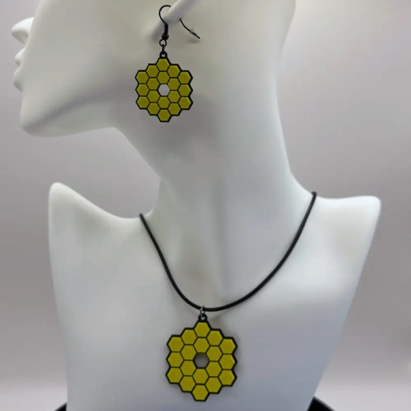 James Webb Earrings and Necklace, Web Telescope Earrings and Necklace - Image 2