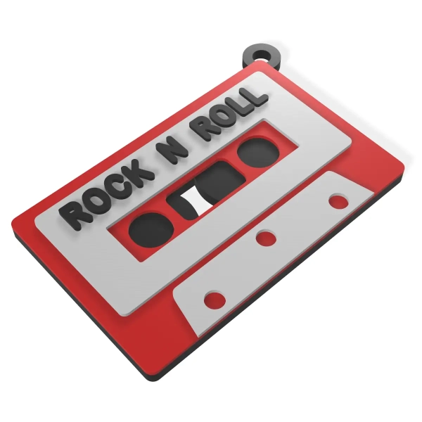 Rock n Roll Casette 3D .obj .stl Files for Necklace - Earrings - Keychain 3D Print Works - Image 2