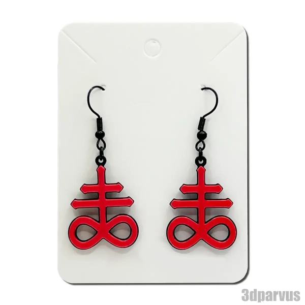Leviathan Cross Earrings, Cross of Leviathan Sign Earrings