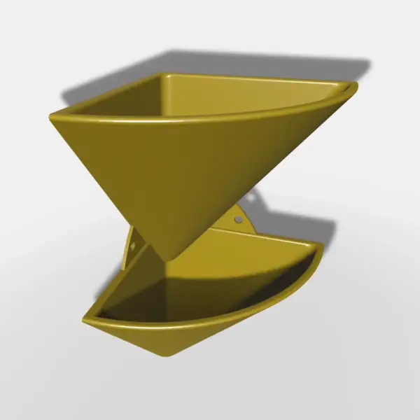 Twin Corner Flower Pot 3D STL File - Image 2