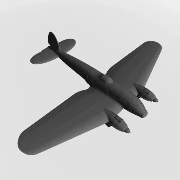 Heinkel He 111 STL File, German Medium Bomber Aircraft 3D STL File