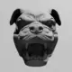 Angry Creepy Bulldog Head Ornament STL 3D Print File