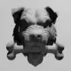 Angry Dog Biting Bone Ornament STL 3D Print File