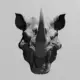 Angry Rhino Head Ornament STL 3D Print File