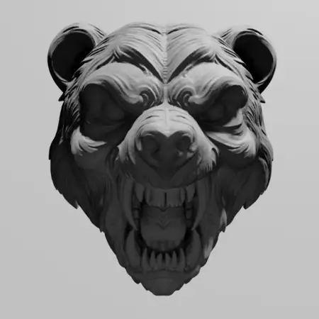 Creepy Bear Head Ornament STL 3D Print File