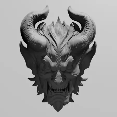 Creepy Demon Head Ornament STL 3D Print File