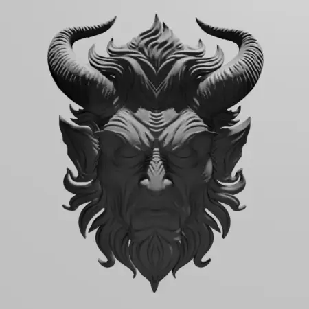 Creepy Demon Head Ornament STL 3D Print File