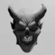 Creepy Demon Skull Ornament STL 3D Print File