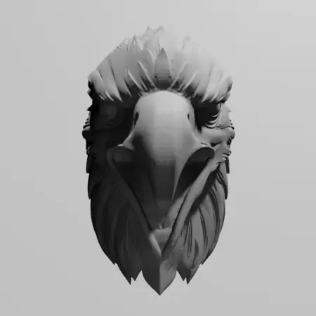 Creepy Hawk Head Ornament STL 3D Print File