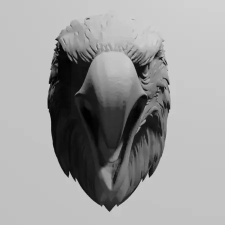 Creepy Hawk Head Ornament STL 3D Print File