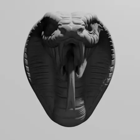 Creepy King Cobra Snake Head Ornament STL 3D Print File
