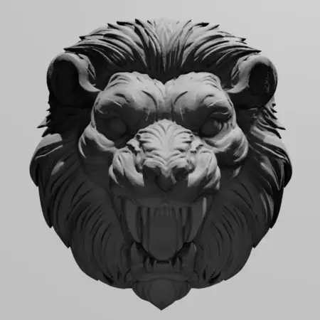 Creepy Lion Head Ornament STL 3D Print File