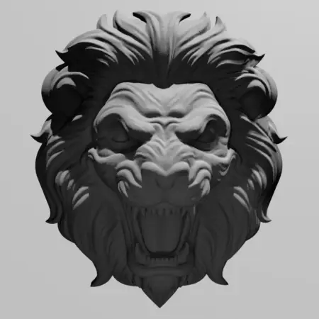 Creepy Lion Head Ornament STL 3D Print File