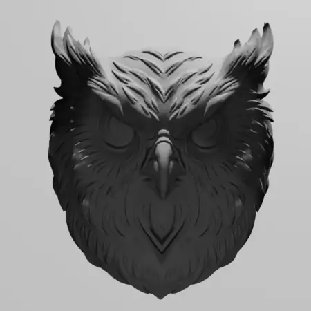 Creepy Owl Head Ornament STL 3D Print File