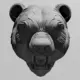 Creepy Panda Head Ornament STL 3D Print File