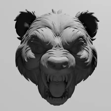 Creepy Panda Head Ornament STL 3D Print File