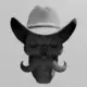 Mustached Cowboy Skull Head Ornament STL 3D Print File