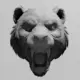 Wild Panda Bear Head Ornament STL 3D Print File