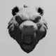 Wild Panda Bear Head Ornament STL 3D Print File