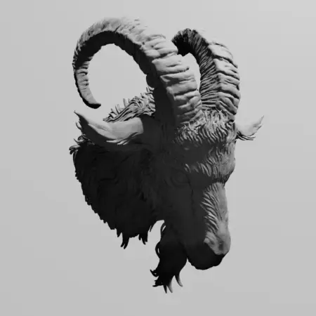 Baphomet Head STL 3D Print File, Demon Goat Head STL Download