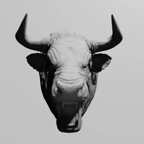 Bull Head STL Download, Angry Bos Taurus STL 3D Print File