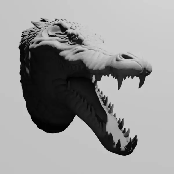 Crocodile Head STL 3D Print File, Creepy Alligator STL Download