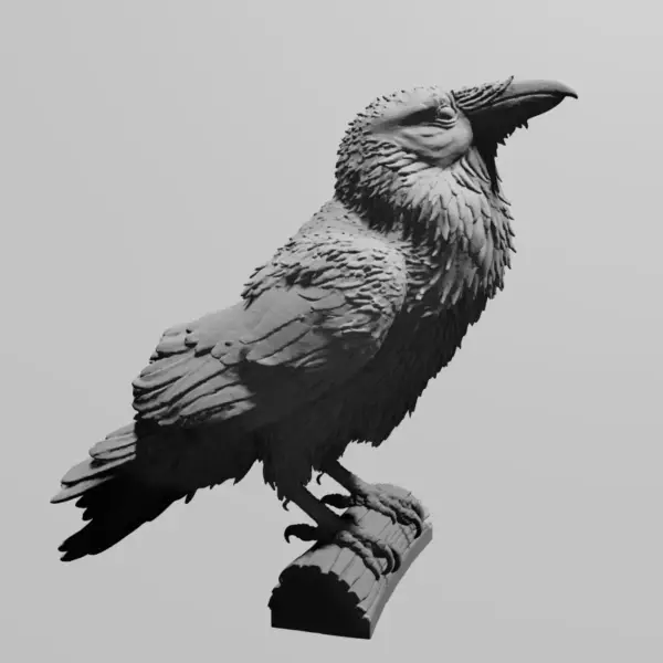 Crow STL Download, Black Bird Corvus STL 3D Print File