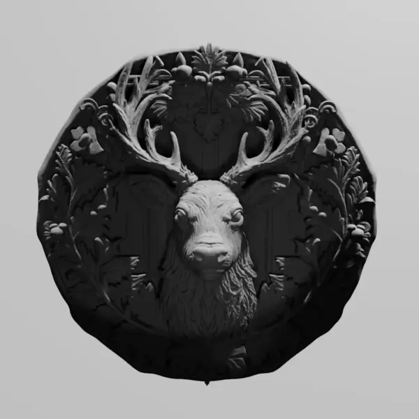 Deer Plate STL 3D Print File, Decorative Deer Plate STL Download