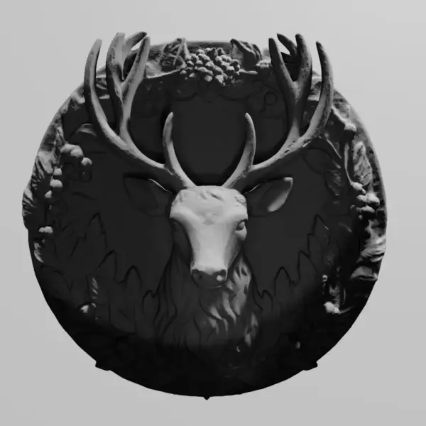 Deer Plate STL 3D Print File, Decorative Deer Plate STL Download