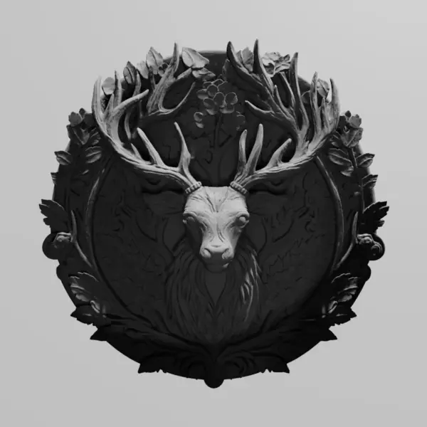 Deer Plate STL 3D Print File, Decorative Deer Plate STL Download