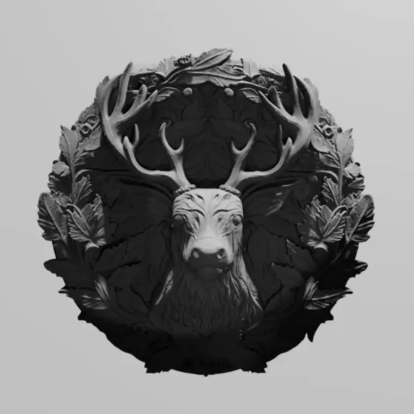 Deer Plate STL 3D Print File, Decorative Deer Plate STL Download