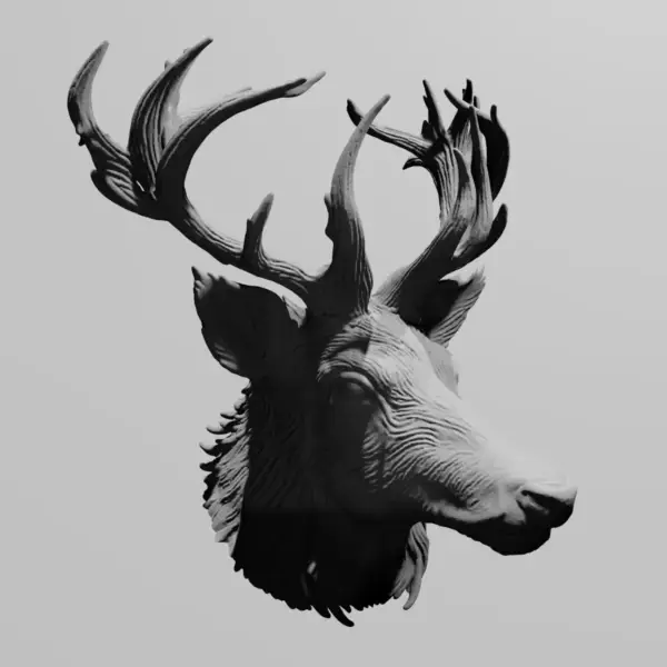 Deer Head STL Download, Cervidae Cervinae STL 3D Print File