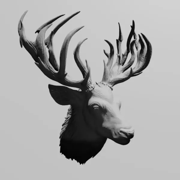 Deer Head STL Download, Cervidae Cervinae STL 3D Print File