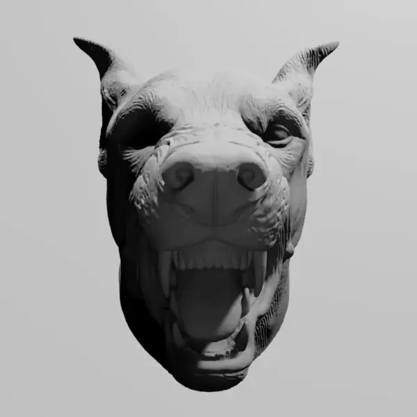 Doberman Head STL Download, Pinscher Dog STL 3D Print File