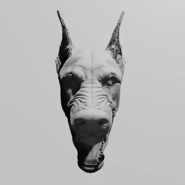 Doberman Head STL Download, Pinscher Dog STL 3D Print File