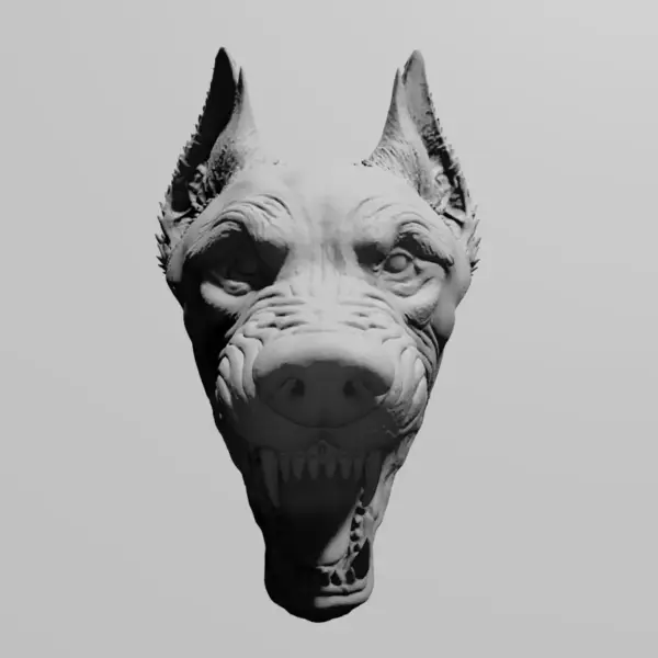 Doberman Head STL Download, Pinscher Dog STL 3D Print File
