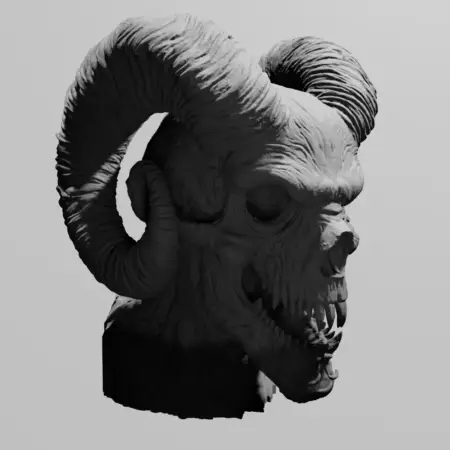 Goat Head STL 3D Print File, Satanic Goat Head STL Download