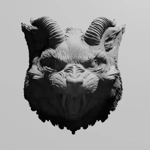 Horned Cat STL 3D Print File, Wild Caracal STL Download