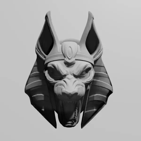 Jackal Anubis Head STL Download, Egyptian God Anpu STL 3D Print File