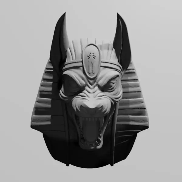 Jackal Anubis Head STL Download, Egyptian God Anpu STL 3D Print File
