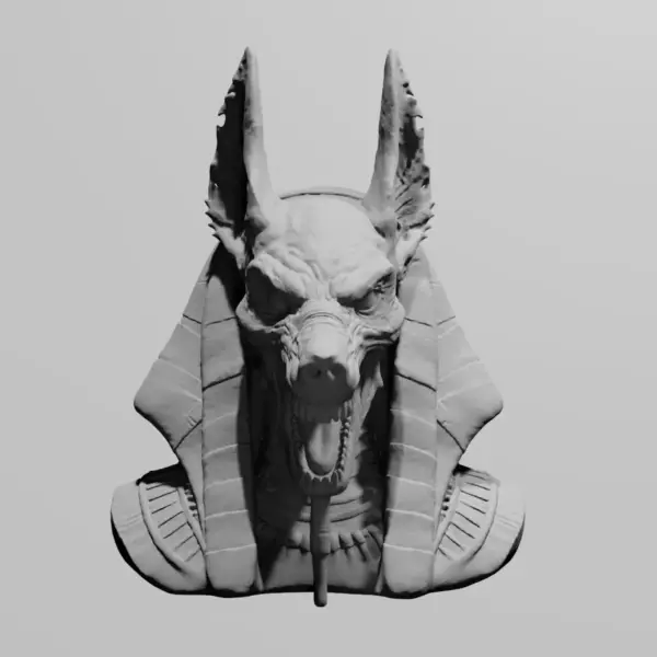 Jackal Anubis Head STL Download, Egyptian God Anpu STL 3D Print File