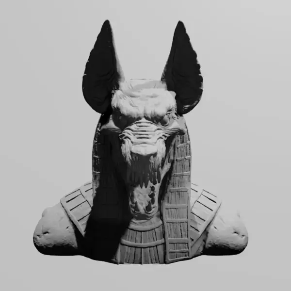 Jackal Anubis Head STL Download, Egyptian God Anpu STL 3D Print File