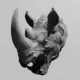 Rhino Head STL Download, Rhinoceros Skull STL 3D Print File