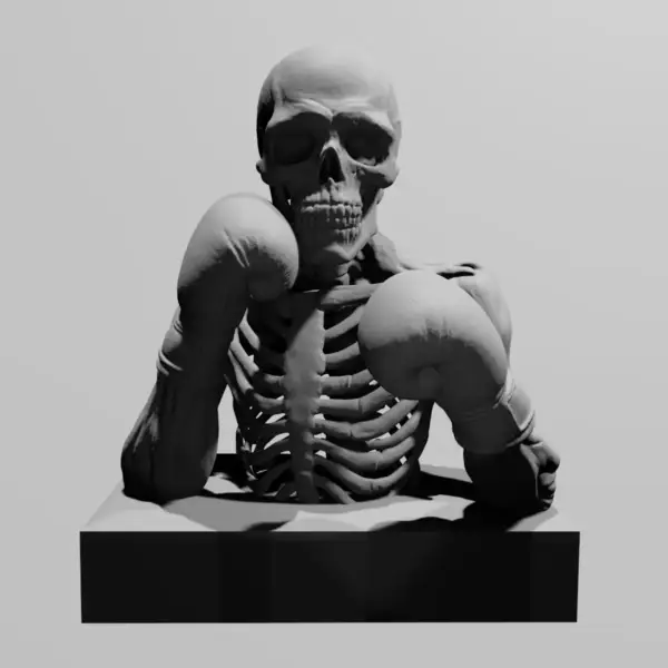 Skull Boxer STL Download, Skeleton Boxing STL 3D Print File