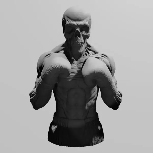 Skull Boxer STL Download, Skeleton Boxing STL 3D Print File