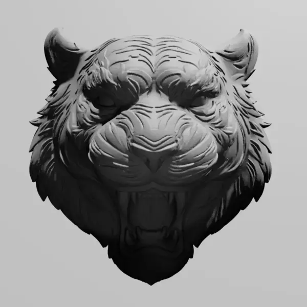 Tiger Head STL Download, Creepy Tiger STL 3D Print File