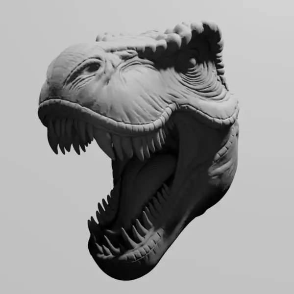 Tyrannosaurus Dinosaur STL Download, Tyrannosaurid T-Rex Head STL 3D Print File