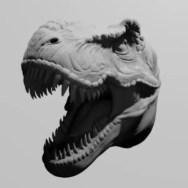 Tyrannosaurus Dinosaur STL Download, Tyrannosaurid T-Rex Head STL 3D Print File
