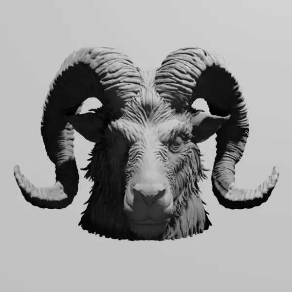 Capricorn Head STL Download, Horned Goat STL 3D Print File